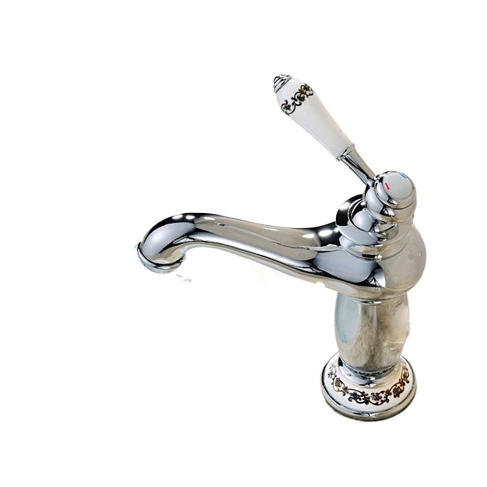Grifo cromado de latón monomando para lavabo de baño o cocina