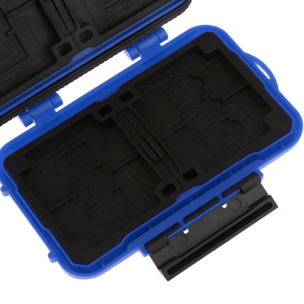 SAZ DEKOR 24 Slots Memory Card Case Carrying Holder Storage Box for Cf Cards & Tf Cards & Sd Cards - Blue