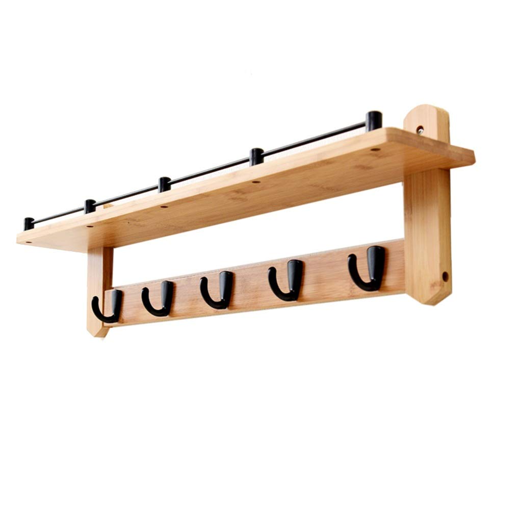 DGLIYJzhiwujia Wall-mounted Solid Wood Coat Rack Multi-function Wall Simple Display Stand 5 Hooks (66 * 20cm) (color : B)