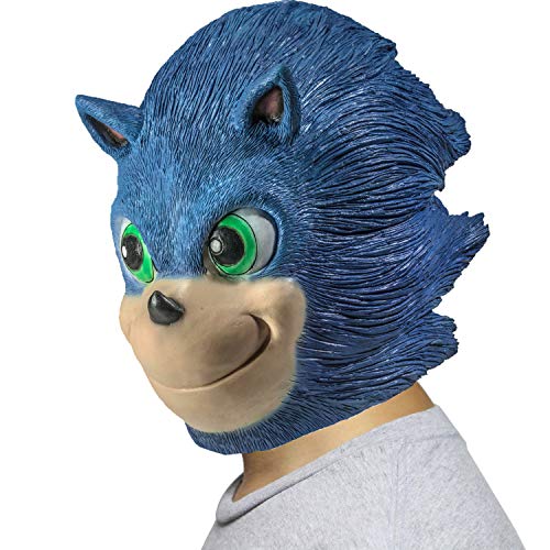 Hedgehog Cosplay Mask for Adult (Full Head) Blue