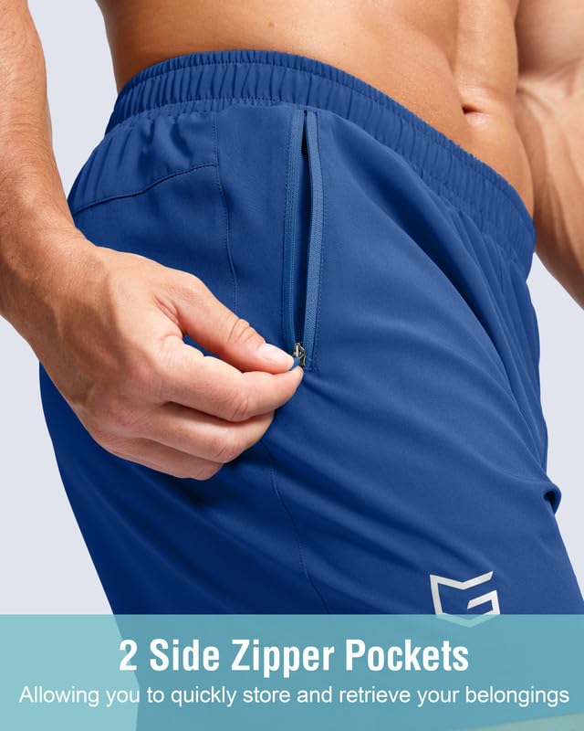 Image of G Gradual Men's Athletic Running Shorts with Zipper Pockets Quick Dry 7 inch / 5 inch / 9 inch Workout Gym Shorts for Basketball Hiking
