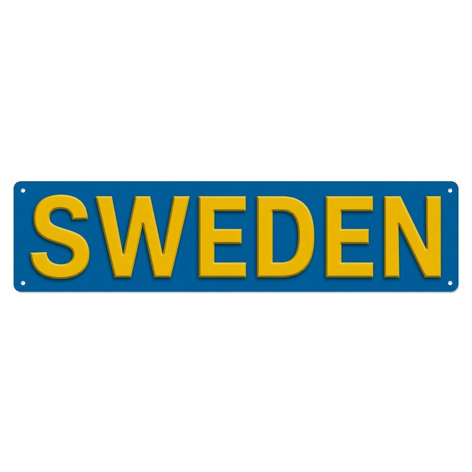 Metal Tin Sign Vintage Sweden Flag Pattern