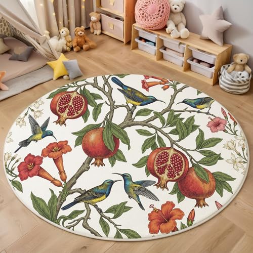Tapis de sol décoration botaniques rétro finitions soignées style vintage