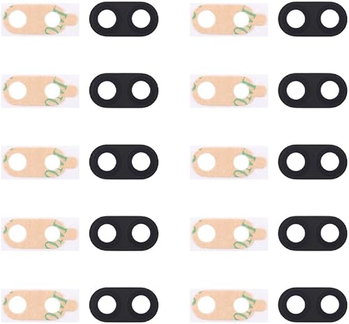 Generic Back Camera Lens Cover Kit Compatible With C8 (C710) - 10Pcs With Adhesive Sticker, Black