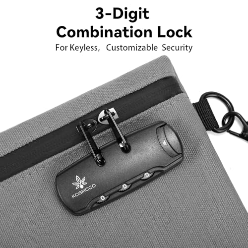 Image of KOSMCCO Money Bag with Lock, 11.8 x 7.9 Inches Durable Canvas Cash Bag Bank Bag for Cash