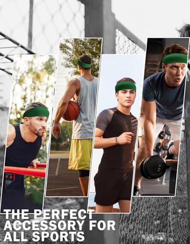 Image of Headbands for Men & Women, Sweat Headband Non-Slip Sweatband Sports Running Cycling Yoga Basketball Workout Football Training