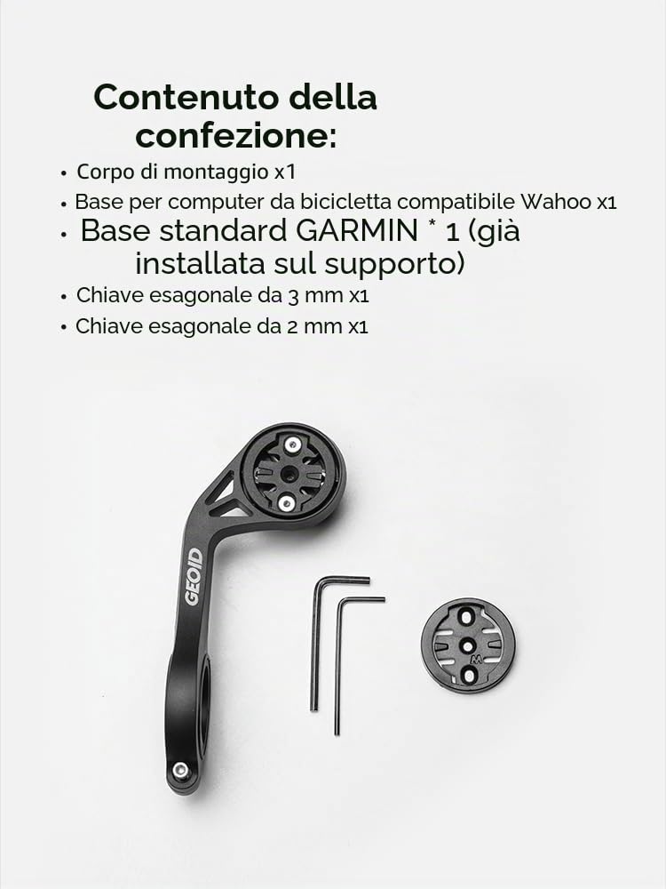 GEOID Supporto Computer da Bici Montatura Anteriore Compatibile Garmin Wahoo Bryton Magene Cycplus CooSpo XOSS GoPro