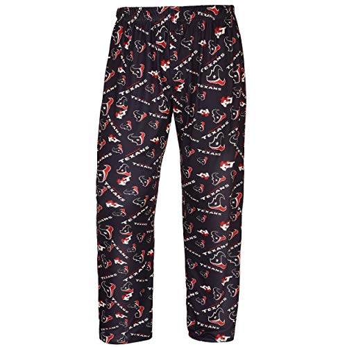 mlb pajama pants - NFL Houston Texans Repeat Logo Print Polyester Sleepwear Pants, Medium, Team Color