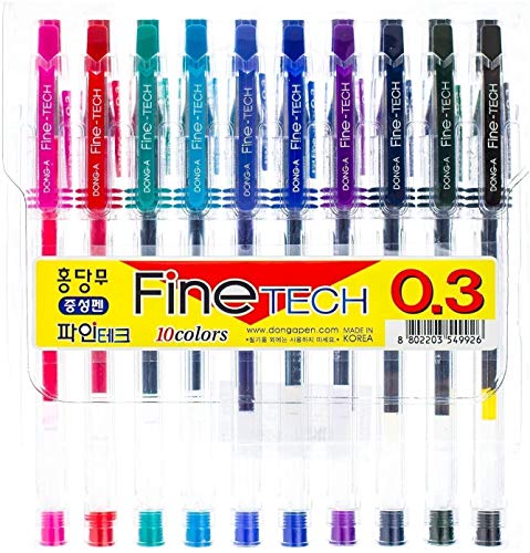 DONG-A Fine-Tech Bolígrafos Gel 0.3mm (10 colores) miniatura 5