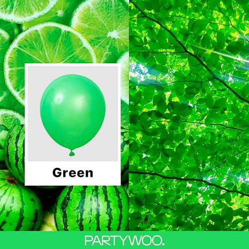 Image of PartyWoo Green Balloons 140pcs Different Sizes of 18 12 10 5 Inch Green Balloon Arch Kit Garland for Birthday Baby Shower Graduation Dinosaur Jungle Golf Football Theme Party Decorations Green-Y24