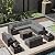 ASJMR Outdoor Patio Furniture Set with Gas Fire Pit Table, 13 Pieces Outdoor Furniture Set Patio Sectional Sofa w/43in 55000 BTU Propane Fire Pit, PE Wicker Rattan Patio Conversation Sets - Grey.