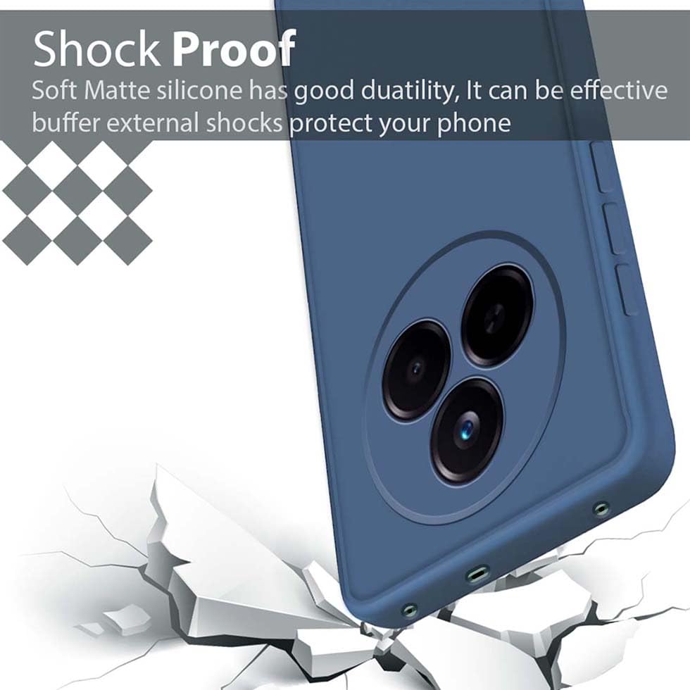 Image of Fashionury Liquid Silicon Back Cover for Realme Narzo 80 Pro 5G | Camera Protection | Anti-Fingerprint | Inner Velvet Fabric | Ultra Slim Case (Blue)