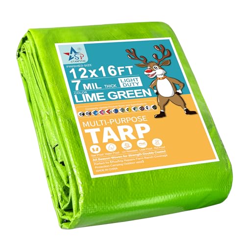 STARPYNG 7 Mil Lime Green Tarp 12x16 ft Waterproof