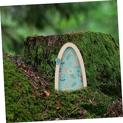 Porte féerique en bois décorative avec fleur de simulation pour maison - 3