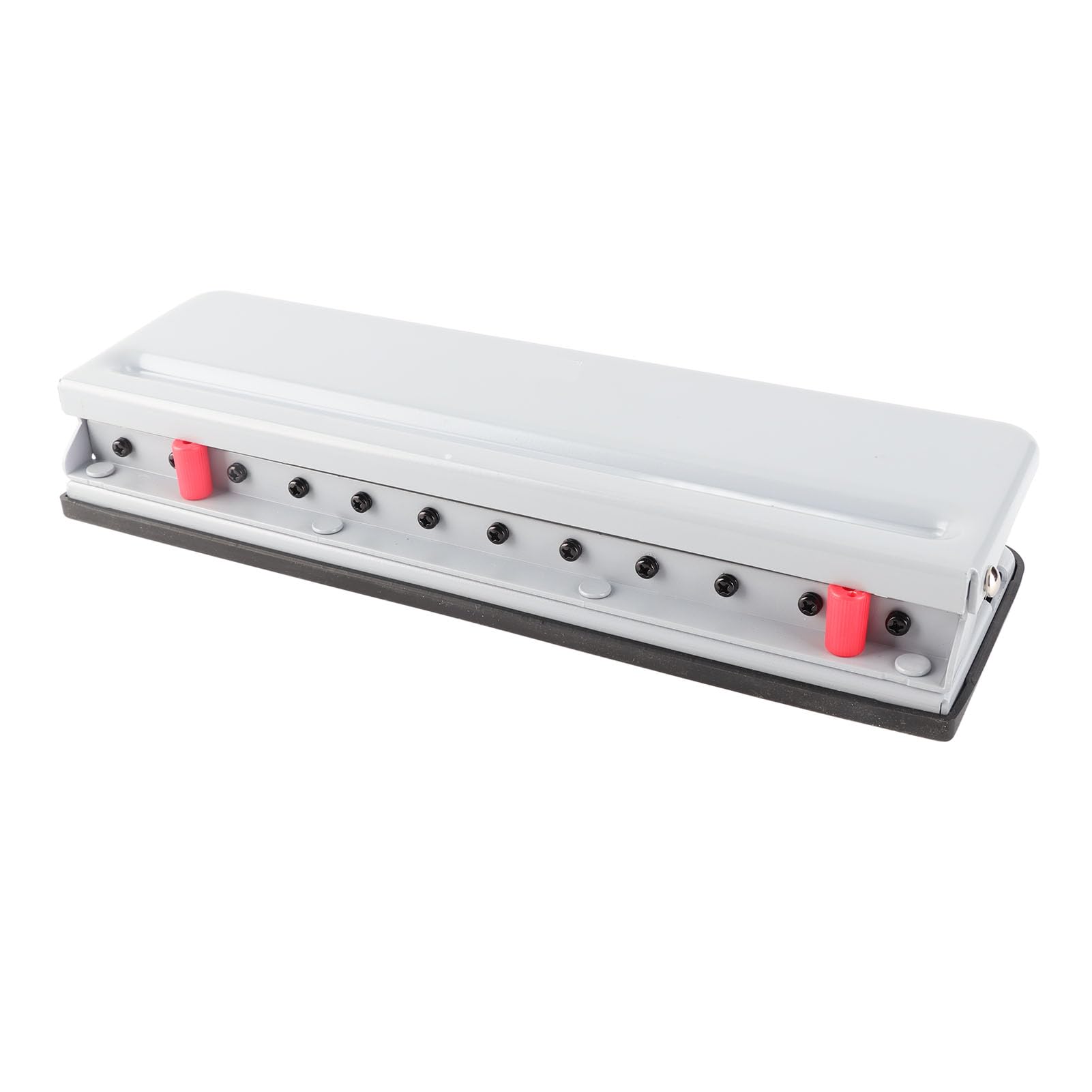 Cocoarm Perforadora de Papel Perforadora Ajustable de 12 Orificios Cuerpo de Metal Capacidad de 6 Hojas con Cuchillas Extraíbles Base Antideslizante y Recolector de Desechos para Papel de Hojas (GREY)