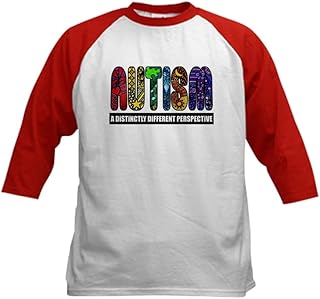 CafePress Best Autism Awareness Baseball Jersey Kids Cotton Baseball Jersey, 3/4 Raglan Sleeve Shirt Red/White