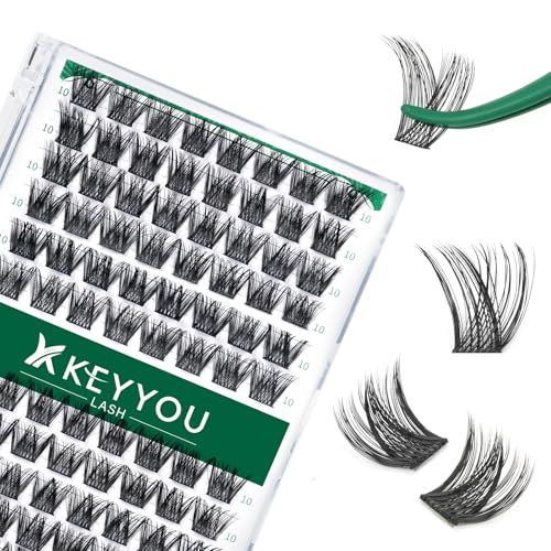 Image of KEYYOU Lash Clusters Eyelash Clusters Natural Wispy D Curl 10mm Y01
