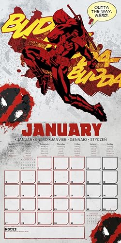 Pyramid International Deadpool 2025 Calendar - Marvel’s Merc with a Mouth, 16-Month Planner, Bold Deadpool Art, Gift for Marvel Fans - Image 3