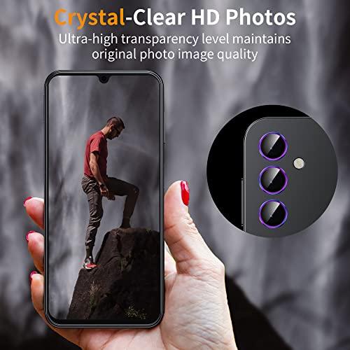 Mansoorr For Samsung Galaxy A14/Galaxy A34 Camera Lens Protector, [Drop Protection] Anti-Scratch 9H Tempered Glass Screen Protector Case Friendly Camera Cover Accessories - Colorful #TOP2