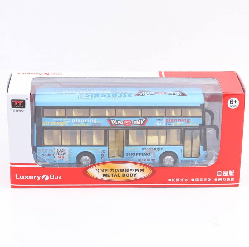 Image of DEOXY Luxury Toys for Kids Diecast Metal Alloy London Light & Music Open Door Collection Toys for Boy Kids (6019B Blue)