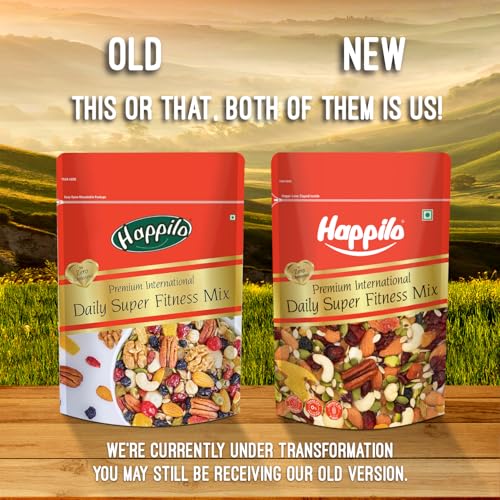 Image of Happilo Premium International Daily Super Fitness Trail Mix of 20+ Varieties Dry Fruits Nuts, Seeds & Berries, Roasted Crunchy & Nutritious Healthy Snack, 160 g (Pack of 2)