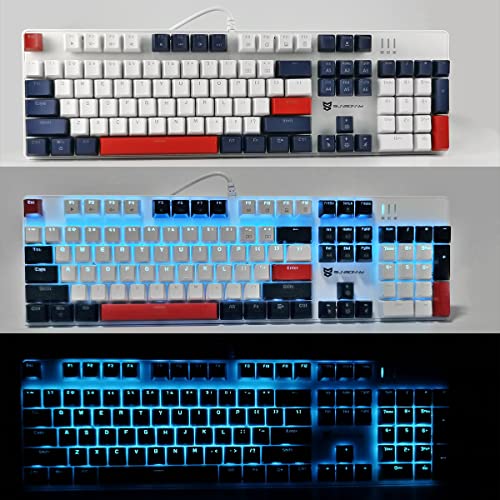 Teclado mecánico para juegos de 104 teclas con cable e interruptor azul Qisan 6