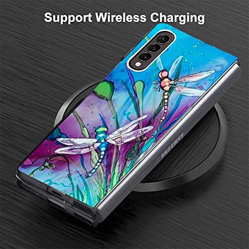 Bcov Galaxy Z Fold 3 5G Case, Cute Dragonfly Anti-Scratch Solid Hard Case Protective Shookproof Phone Cover For Samsung Galaxy Z Fold 3 5G #TOP1