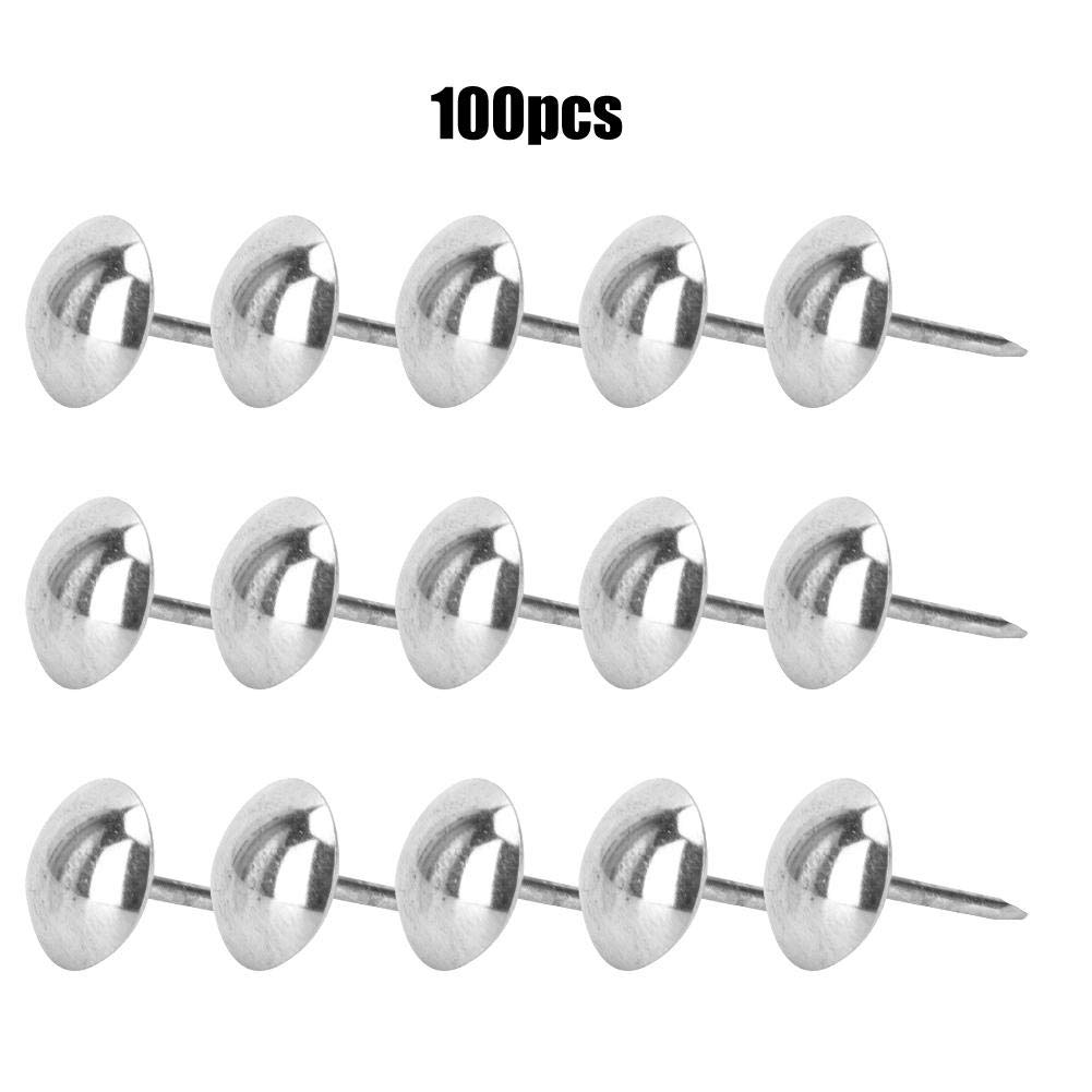 Large-Headed Nail, Decorative Tack Pins 100Pcs for Upholstery Furniture Trim 11x17mm Silver - Image 3