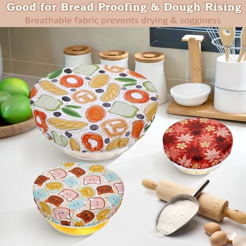 5Pcs Reusable Beeswax Elastic Bowl Covers for Bread Proofing and Food Cover - image 4