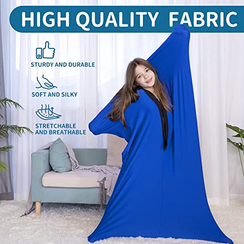 Image of OUTREE Sensory Body Sock for Kids, Full Body Sock Provides Deep Pressure Input, Relaxing Sensory Toys for Autistic Children with A Carrying Bag (Medium 47''x27'' Blue)