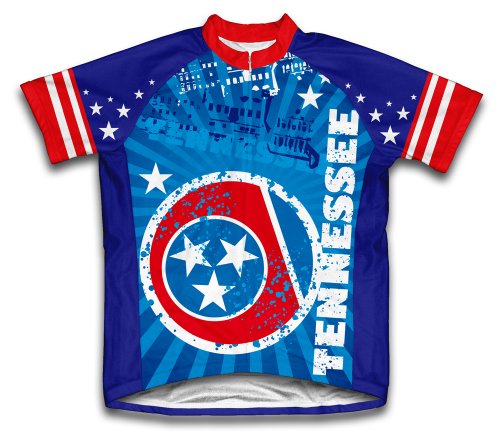 ScudoPro Tennessee Short Sleeve Cycling Jersey for Men - Size L Blue