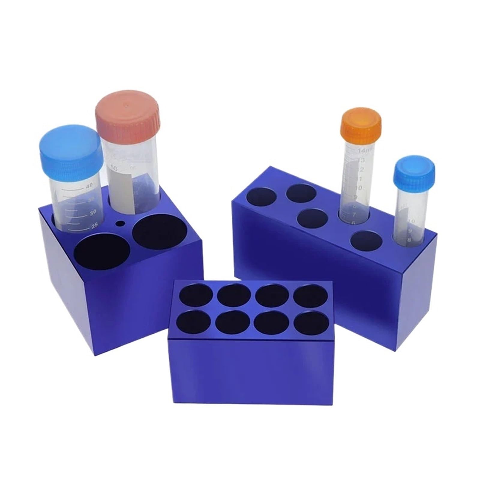 Gradilla Para Tubos De Centrífuga Enfriador Modular de hielo, termostato de baja temperatura, caja de aluminio preenfriado, soporte de tubos centrífugos de 0,2/1,5/2/5/10/15/50ML | Multi-use 15-50ml