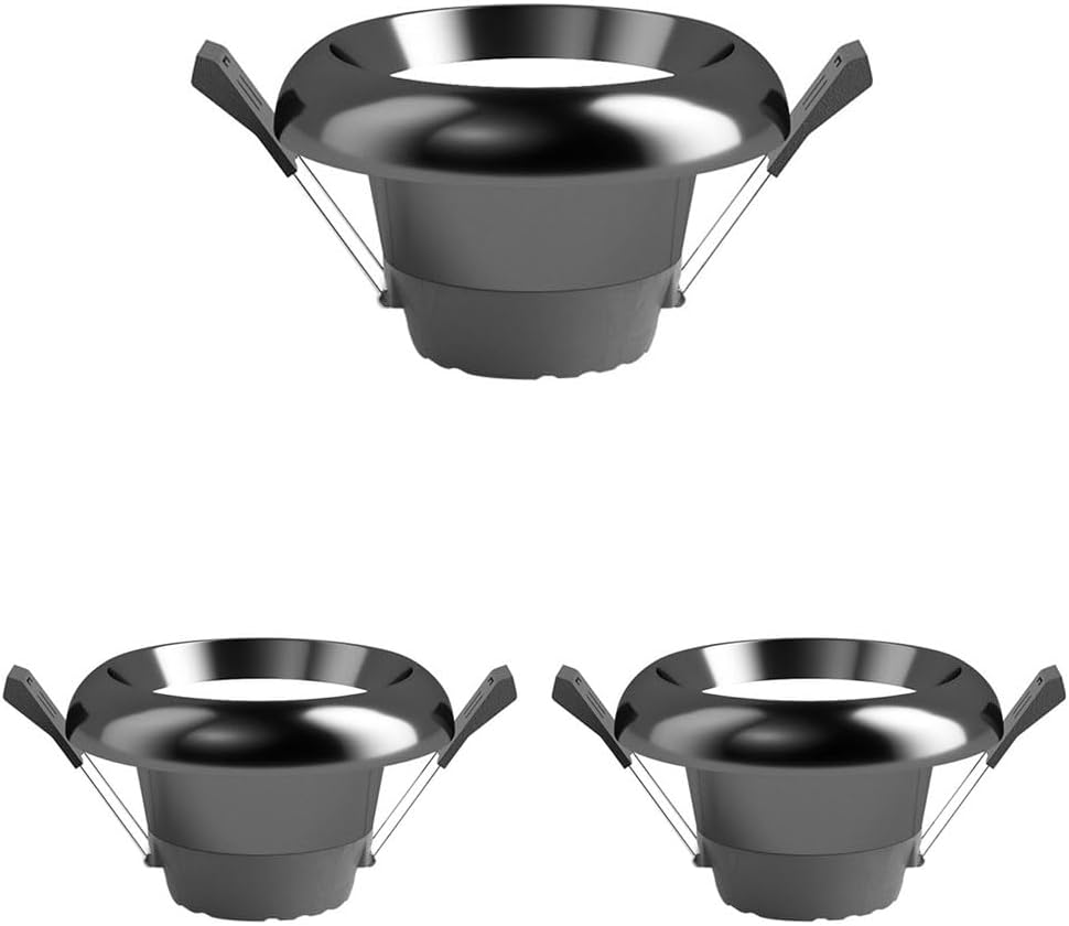 Dimmable Recessed LED Can Light, IP54 LED Recessed Light Fixtures, 7W Retrofit Ceiling Lighting Fixtures, Black Aluminum Downlight with Baffle Trim, for Living Room Corridor 3 Pcs