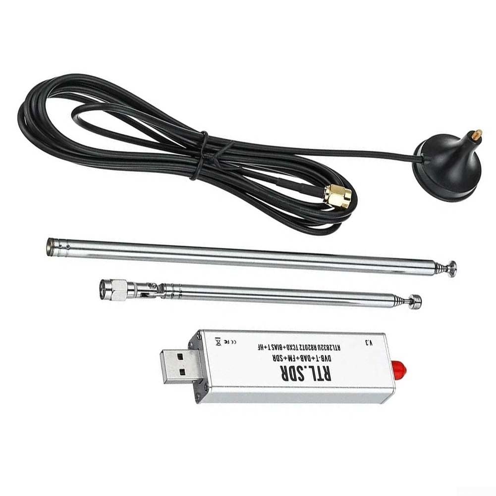 Full-Band 0,1 MHz - 1,7 GHz TCXO stabiler SDR-Empfänger, RTL2832U R820T2 Tuner für Luftfahrt ADS-B, Marine AIS, Kurzwellenhören, für Meteorüberwachung auf Windows/Mac (mit Antenne)