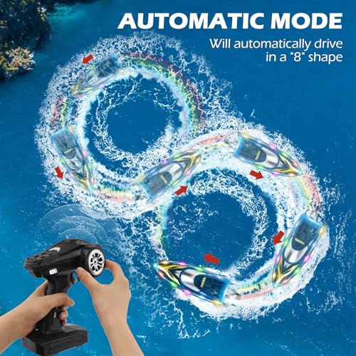 image for HEXSOLID Remote Control Boat RC Boat for Adults Kids for Pool Lake wit