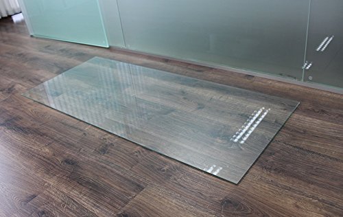 Funkenschutzplatte Rechteck 130x50cm Klarglas Glasplatte mit Silikondichtung
