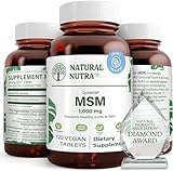 Natural Nutra OptiMSM, MSM Supplement with Sulfur, Prevent Thinning Hair, Increase Joint Flexibility and Bone Health, Cartilage Health, Helps Supports Fluid Balance, 1000 mg, (120) Vegan Tablets