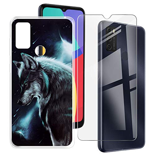 ZXLZKQ for Alcatel 1S 2021 (6.52 Inches) Case + 1 x Tempered Glass Screen Protector