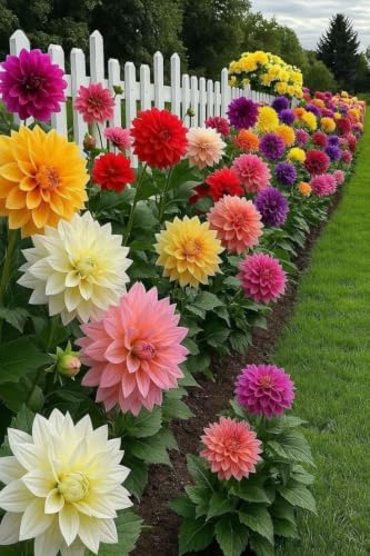 Image of Dahlia Flower Seeds Mixed Colors 50+ Seeds with Free 20+ Marigold Seeds