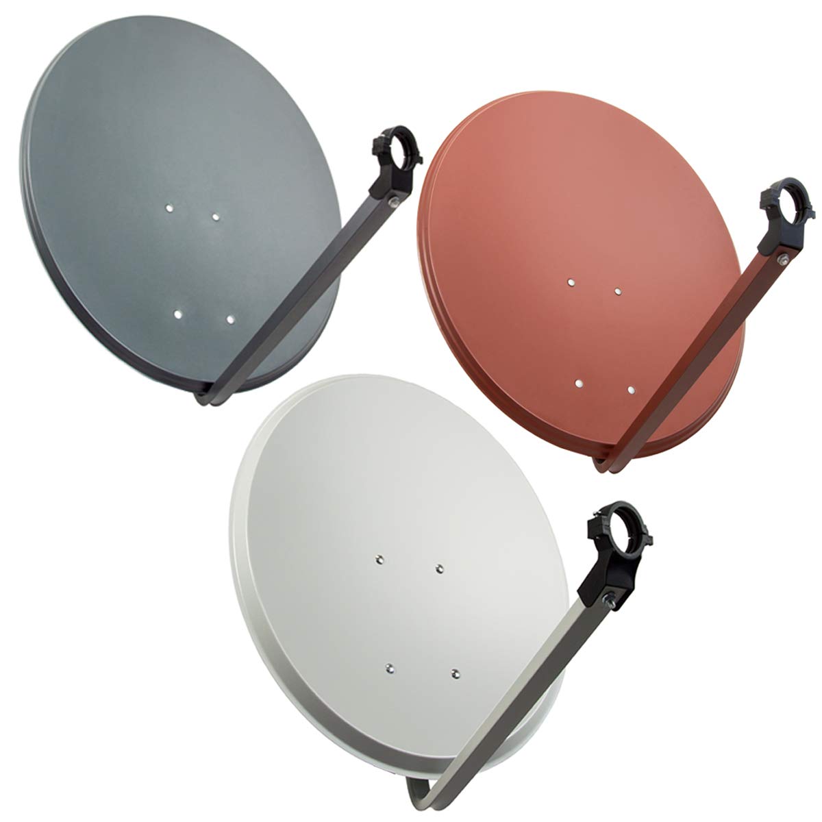 PXA80 Satellitenschüssel 80cm Aluminium Anthrazit SAT Offset Antenne