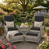 Gotland Rattan Gartenmöbel Set – Lounge Möbel für Außen...