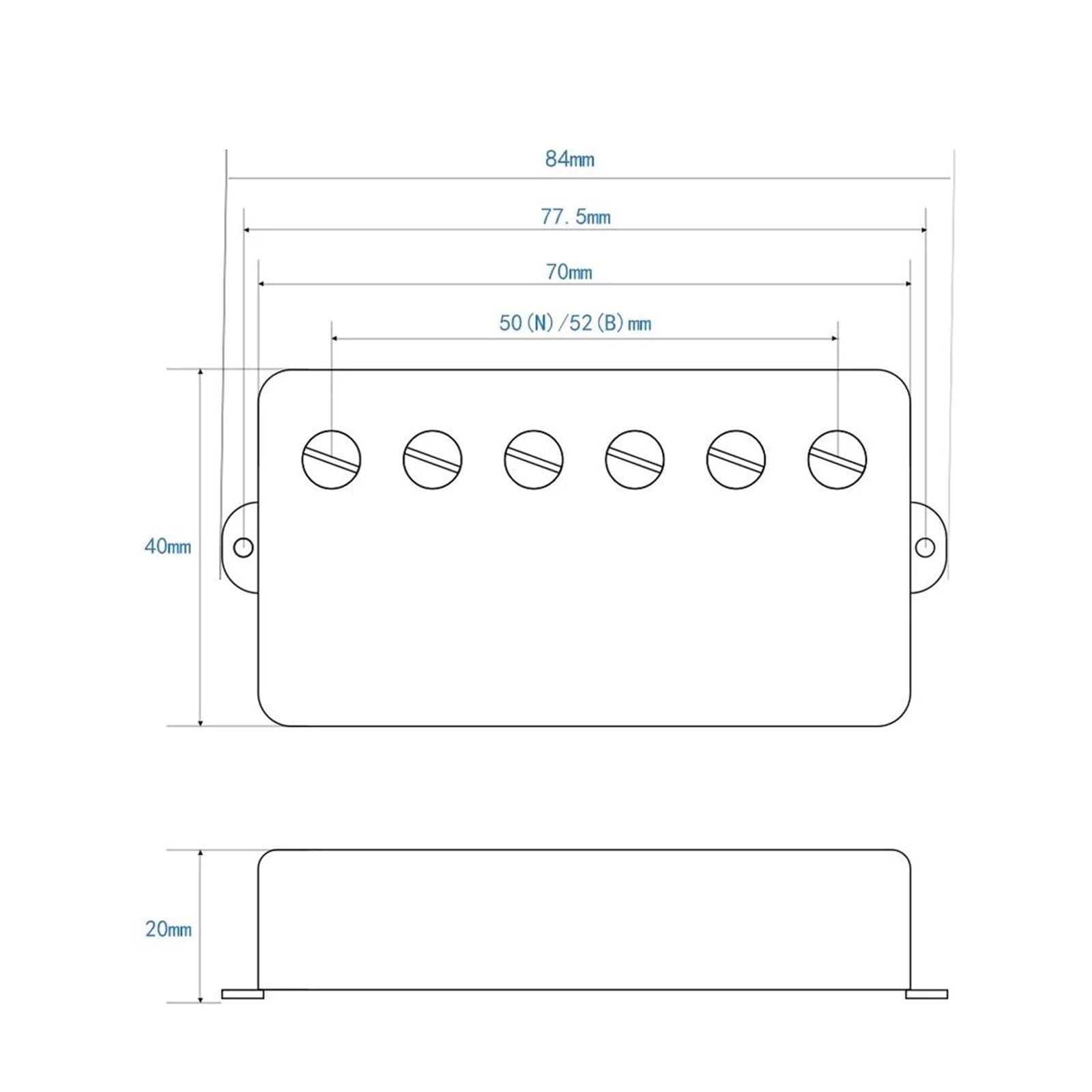 Pickup Humbucker Per Chitarra Acustica Monoblocco Montabile Sul Manico O Sul Ponte(Chrome bridge)