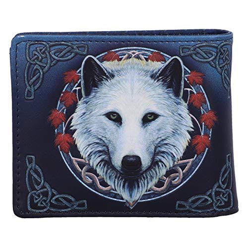 Nemesis Now Lisa Parker Guardian of The Fall White Autumn Wolf Wallet, Blue, 11cm3
