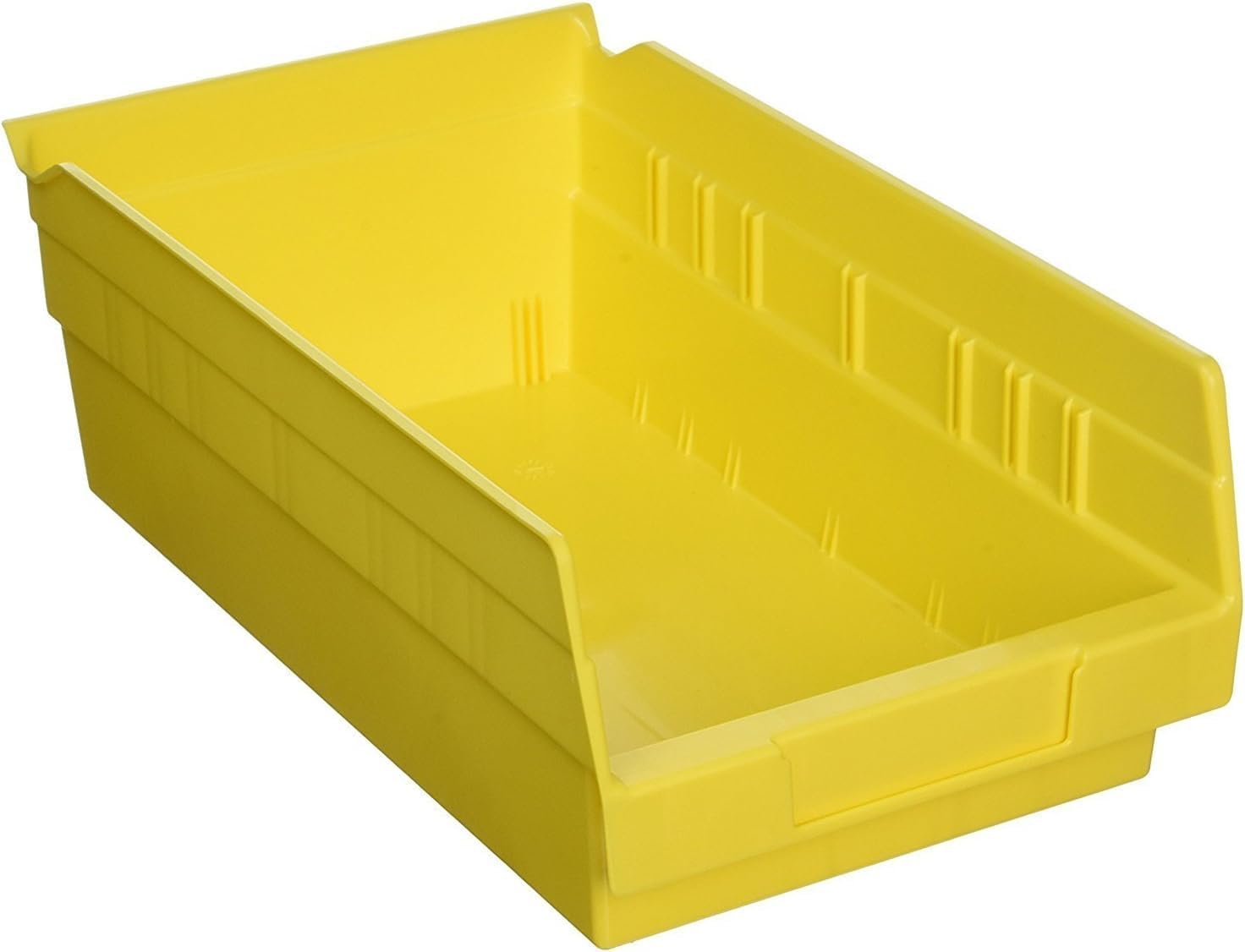 30130 Plastic Shelf Bins, Heavy Duty Storage Bins for Garage, Closet, and Drawer Organization, 12-Inch x 6-1/2-Inch x 4-Inch, Yellow, 12-Pack