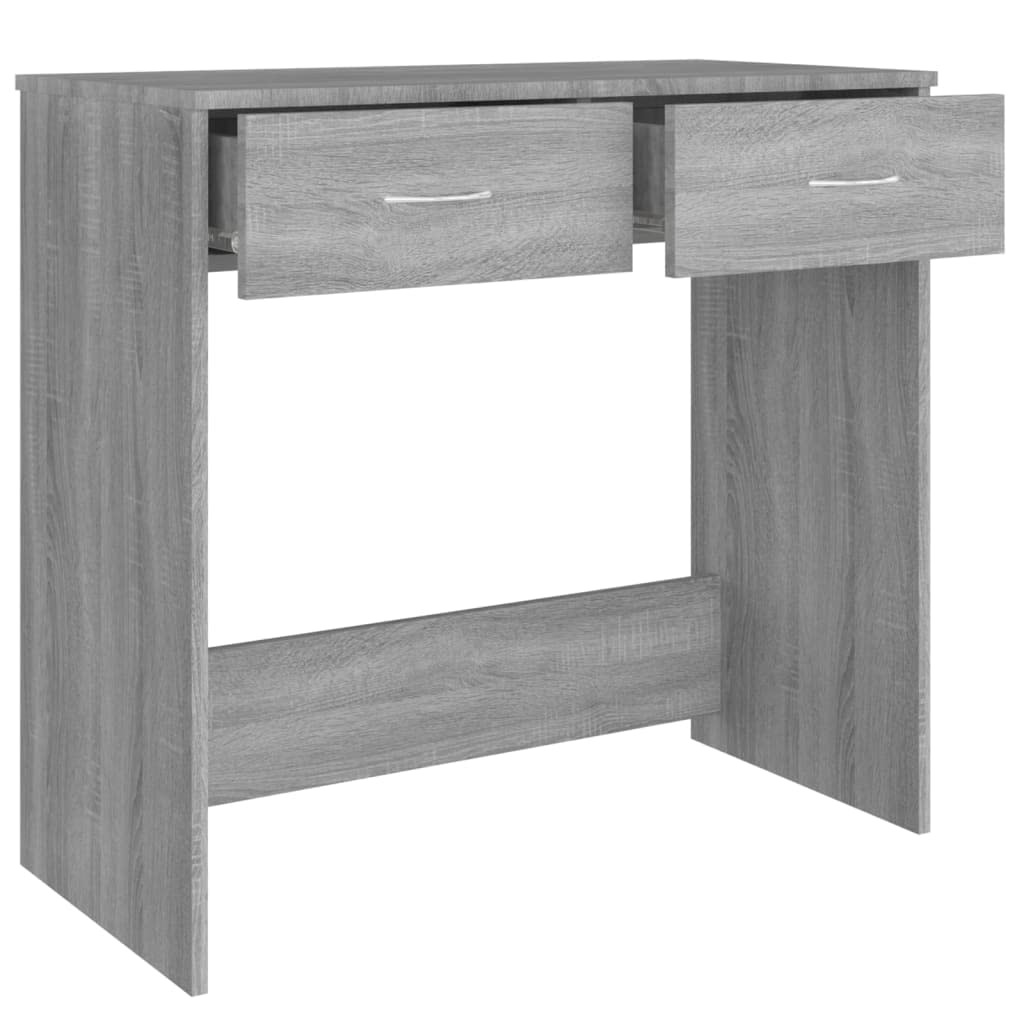 Schreibtisch 80x40x75 cm, grau Sonoma, 2 Schubladen, Kleiner Computertisch Gaming-PC-Tisch für Home Office, Jugend- & Arbeitszimmer