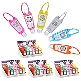 Hygiene Handgel 96er Set antibakteriell Taschenhandgel mit Silikonhülle zum aufhängen in 6 verschiedenen Duftrichtungen 6x 30ml (1 x 96er Set Handgel)
