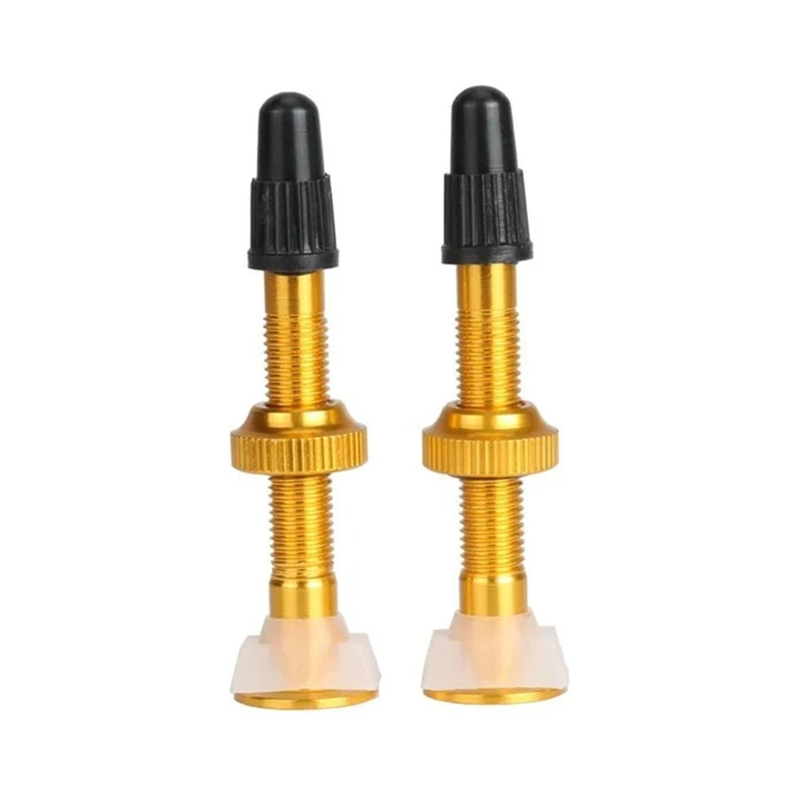 1/2PCS 40mm Bicycle Valve Road Bike Vacuum Nozzle for Tubeless Tires Aluminum Alloy Core & Accessories Tire Maintenance(40mm Yellow-2pcs)