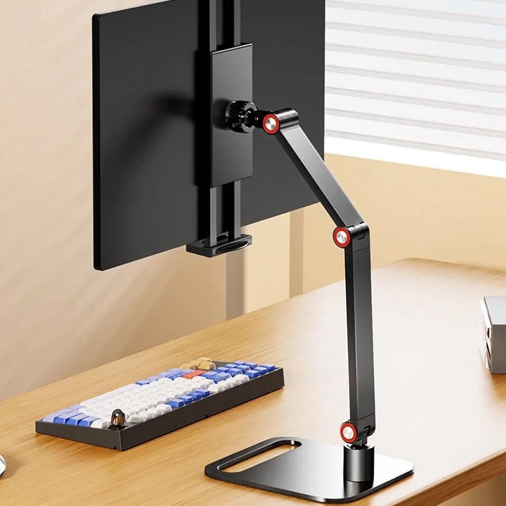 Support de Moniteur Portable Support Réglable Pivotant à 360° Support de Tablette Compatible avec Le Support de Serrage de Bureau pour Tablette