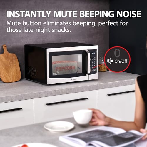TOSHIBA ML-EM34P(SS) Smart Countertop Microwave, Sensor Reheat, Works With Alexa & Remote Control, Kitchen Essentials, Mute Function&ECO Mode, 1100W, 1.3 Cu Ft, With 12.4" Turntable, Stainless Steel - Image 6
