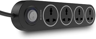 Anchor by Panasonic 4 Universal Socket Extension Board, 6A Spike Guard with 2-Meter Heavy Duty Cord for Home and Office Usage, 4 Way Power Strip with LED Indicator, Matt Finish